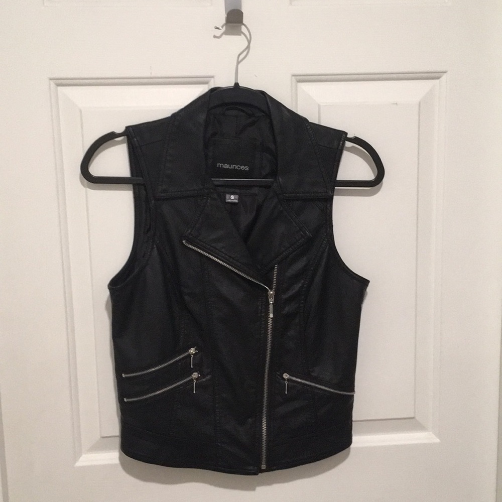 Faux leather vest